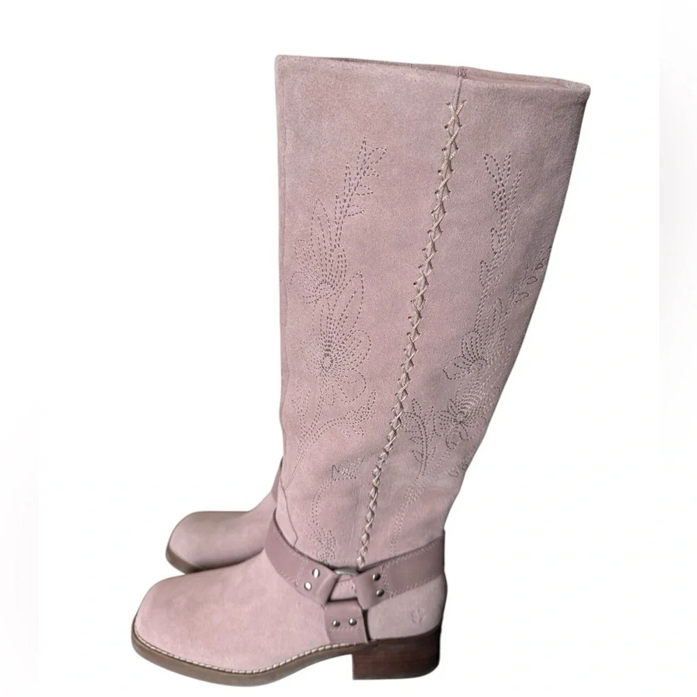 NWOT Classy Pink Soft Suede Knee-High Lucky Brand Women's Boots-Size 5.5 Boho
